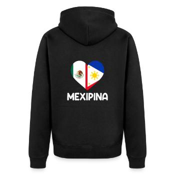 Mexipino Mexican Filipino Mexipino - Unisex Premium Bio Zip Hoodie - Schwarz - Hinten - Nico (187cm)