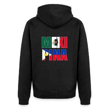 Mexipino Mexican Filipino Mexipino - Unisex Premium Bio Zip Hoodie - Schwarz - Hinten - Nico (187cm)