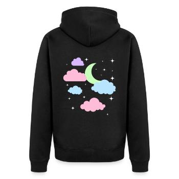 Mignon Pastel Goth Moon Clouds Kawaii - Veste à capuche bio Premium Unisexe - noir - Dos - Nico (187cm)