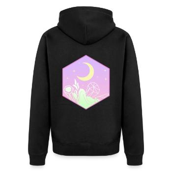 Pastel Goth Moon Kawaii Cute Crescent - Veste à capuche bio Premium Unisexe - noir - Dos - Nico (187cm)