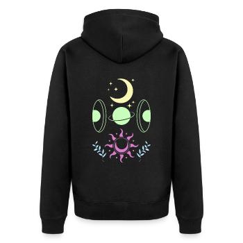 Pastel Goth Moon Cute Crescent - Veste à capuche bio Premium Unisexe - noir - Dos - Nico (187cm)