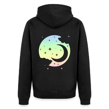 Kawaii Lune Pastel Goth Mignon - Veste à capuche bio Premium Unisexe - noir - Dos - Nico (187cm)