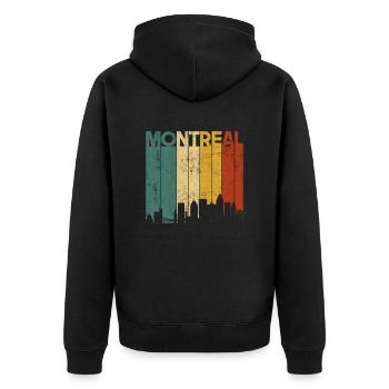 Montreal Quebec Canada montreal - Unisex Premium Bio Zip Hoodie - Schwarz - Hinten - Nico (187cm)