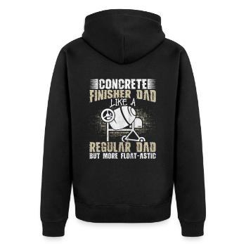 Finition de béton float-astic papa Betonbauer - Veste à capuche bio Premium Unisexe - noir - Dos - Nico (187cm)