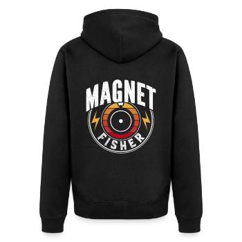 Magnet Fish Magnet Magnetic Fishing - Unisex Premium Organic Zip Hoodie - black - Back - Nico (187cm)