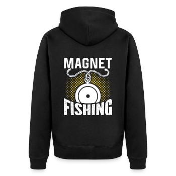 Magnet fishing Magnet - Unisex Premium Organic Zip Hoodie - black - Back - Nico (187cm)