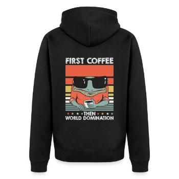 Lunettes de soleil Frog Toad Coffee - Veste à capuche bio Premium Unisexe - noir - Dos - Nico (187cm)