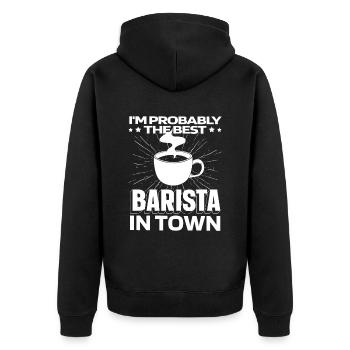 Café Barista - Veste à capuche bio Premium Unisexe - noir - Dos - Nico (187cm)