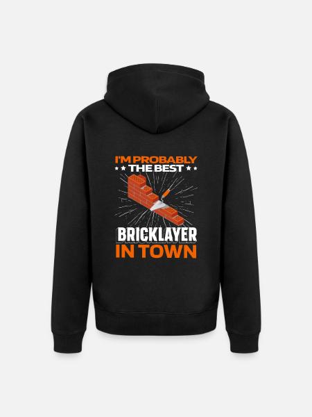 Masonry brick - Unisex Premium Organic Zip Hoodie - black