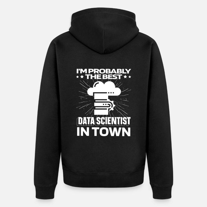 Data Science Data Analyst Server - Unisex Premium Organic Zip Hoodie - black