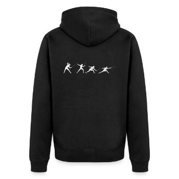 Fencing épée fencing duel gift idea - Unisex Premium Organic Zip Hoodie - black - Back - Nico (187cm)