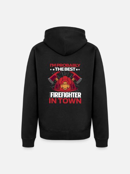 Firefighter Helm - Unisex Premium Organic Zip Hoodie - black