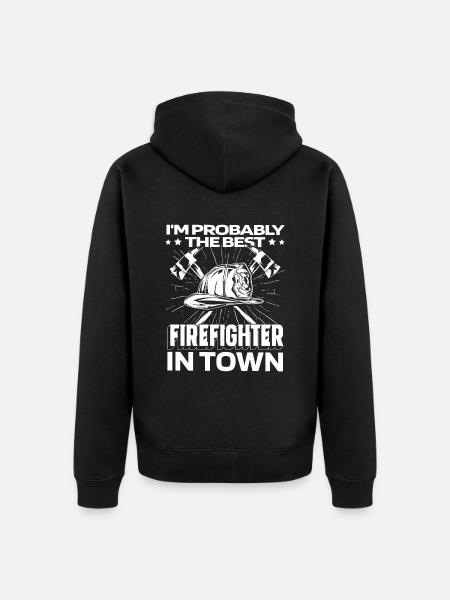 Firefighter Helm - Unisex Premium Organic Zip Hoodie - black