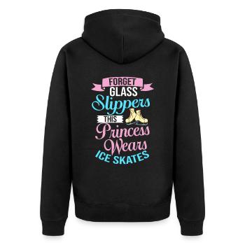 Eiskunstlauf Eisläufer Schlittschuhe Eislaufen - Unisex Premium Bio Zip Hoodie - Schwarz - Hinten - Nico (187cm)