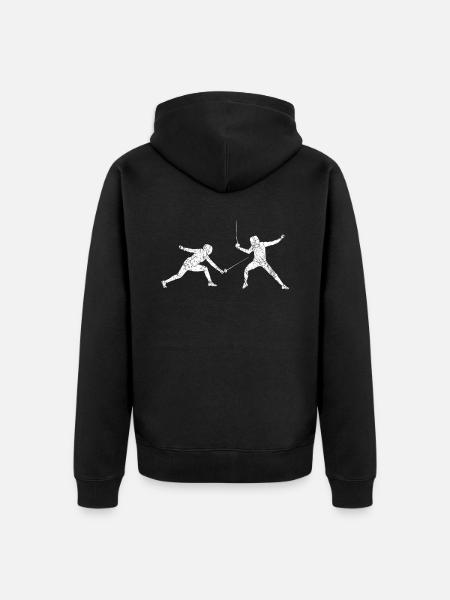 Fechten Degen Fechtduell Geschenkidee - Unisex Premium Bio Zip Hoodie - Schwarz
