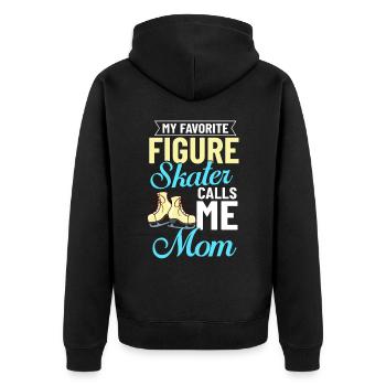 Eiskunstlauf Eisläufer Schlittschuhe Eislaufen - Unisex Premium Bio Zip Hoodie - Schwarz - Hinten - Nico (187cm)
