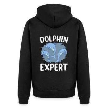 Dolphin Expert Dolphin Dolphin Dolphin Lovers - Unisex Premium Organic Zip Hoodie - black - Back - Nico (187cm)