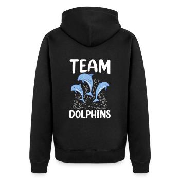 Team Dolphins Lovers Dolphins Dolphins Dolphins - Unisex Premium Organic Zip Hoodie - black - Back - Nico (187cm)