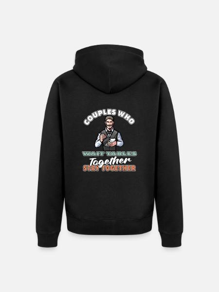 Kellner Kellnerin Paar - Unisex Premium Bio Zip Hoodie - Schwarz