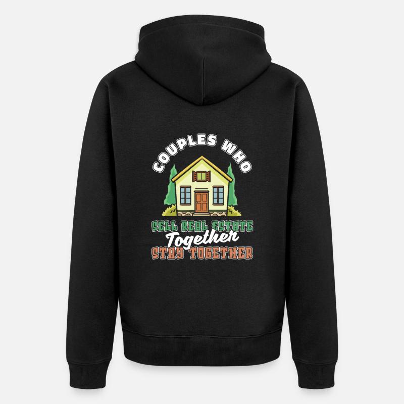 Couple d’agent immobilier - Veste à capuche bio Premium Unisexe - noir