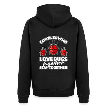 Entomology Entomologist Insect Couple - Unisex Premium Organic Zip Hoodie - black - Back - Nico (187cm)