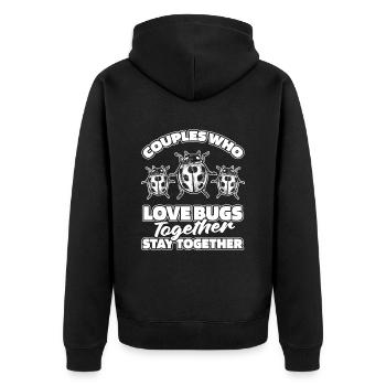 Entomology Entomologist Insect Couple - Unisex Premium Organic Zip Hoodie - black - Back - Nico (187cm)