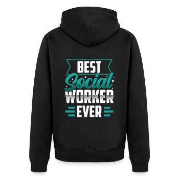 Meilleur travailleur social de tous les temps en travail social - Veste à capuche bio Premium Unisexe - noir - Dos - Nico (187cm)