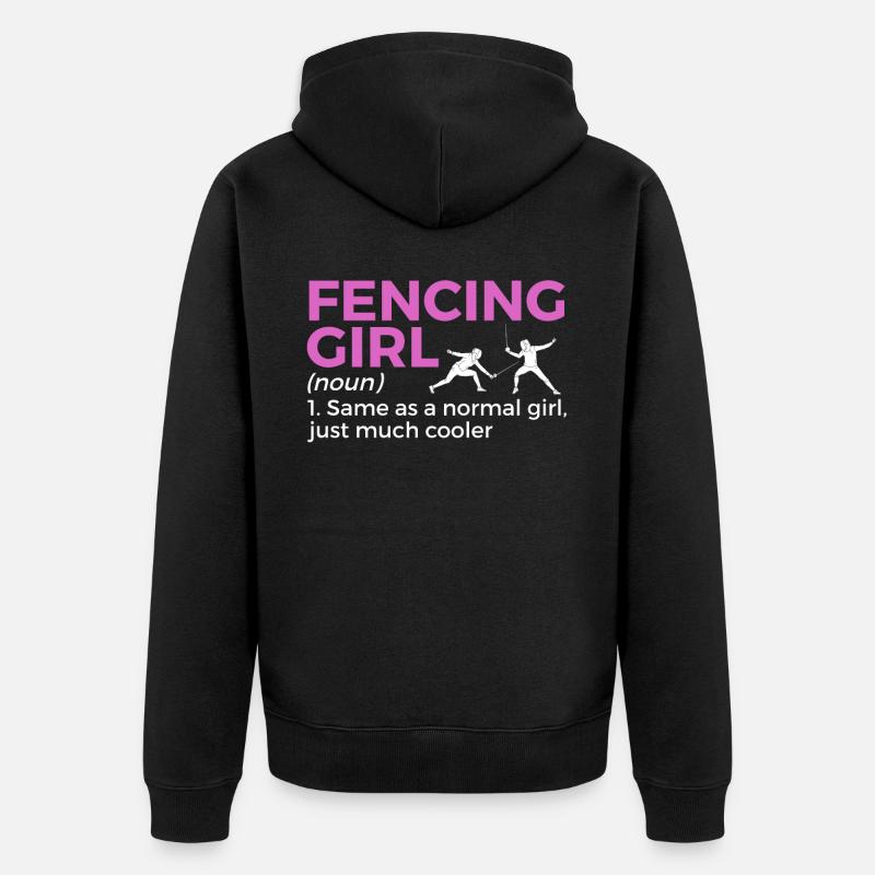 Fechten Degen Fechtduell Geschenkidee - Unisex Premium Bio Zip Hoodie - Schwarz