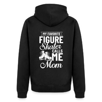 Eiskunstlauf Eisläufer Schlittschuhe Eislaufen - Unisex Premium Bio Zip Hoodie - Schwarz - Hinten - Nico (187cm)