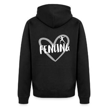 Fencing épée fencing duel gift idea - Unisex Premium Organic Zip Hoodie - black - Back - Nico (187cm)