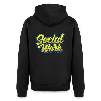 Travail social Travail social Profession de travailleur social - Veste à capuche bio Premium Unisexe - noir - Dos - Nico (187cm)