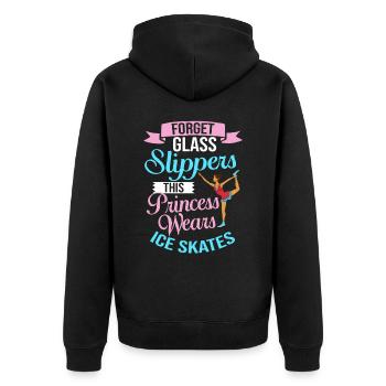 Eiskunstlauf Eisläufer Schlittschuhe Eislaufen - Unisex Premium Bio Zip Hoodie - Schwarz - Hinten - Nico (187cm)