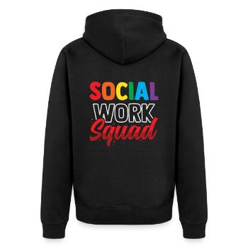 Social Work Team Social Worker Social Work - Unisex Premium Organic Zip Hoodie - black - Back - Nico (187cm)