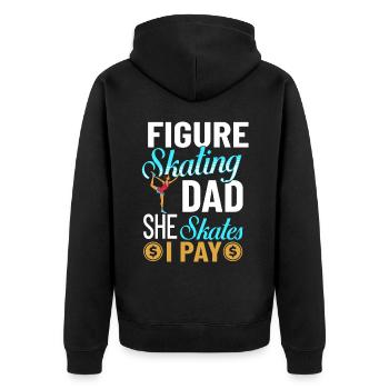 Eiskunstlauf Eisläufer Schlittschuhe Eislaufen - Unisex Premium Bio Zip Hoodie - Schwarz - Hinten - Nico (187cm)