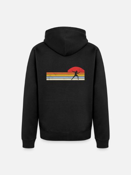 Fechten Degen Fechtduell Geschenkidee - Unisex Premium Bio Zip Hoodie - Schwarz