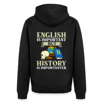 Geschichte Lehrer Lektion Professor Historiker - Unisex Premium Bio Zip Hoodie - Schwarz - Hinten - Nico (187cm)