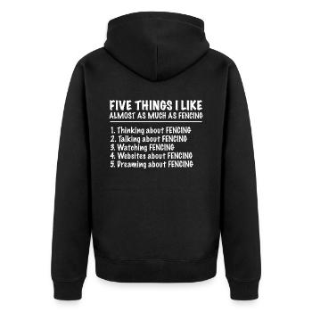 Fencing épée fencing duel gift idea - Unisex Premium Organic Zip Hoodie - black - Back - Nico (187cm)
