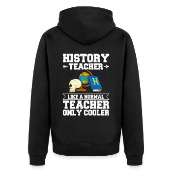Geschichte Lehrer Lektion Professor Historiker - Unisex Premium Bio Zip Hoodie - Schwarz - Hinten - Nico (187cm)