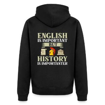 Geschichte Lehrer Lektion Professor Historiker - Unisex Premium Bio Zip Hoodie - Schwarz - Hinten - Nico (187cm)