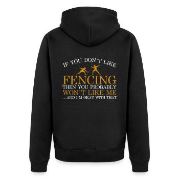 Fencing épée fencing duel gift idea - Unisex Premium Organic Zip Hoodie - black - Back - Nico (187cm)