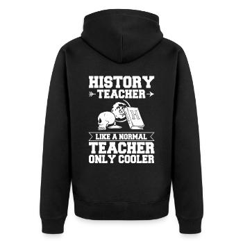 Geschichte Lehrer Lektion Professor Historiker - Unisex Premium Bio Zip Hoodie - Schwarz - Hinten - Nico (187cm)
