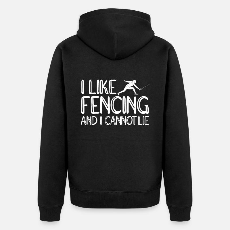 Fechten Degen Fechtduell Geschenkidee - Unisex Premium Bio Zip Hoodie - Schwarz
