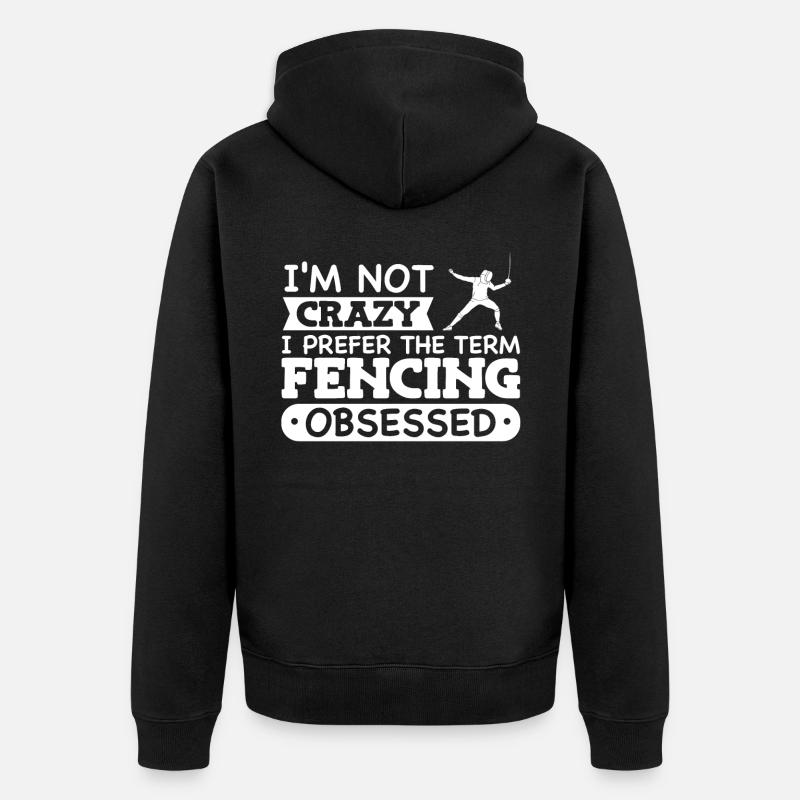 Fechten Degen Fechtduell Geschenkidee - Unisex Premium Bio Zip Hoodie - Schwarz