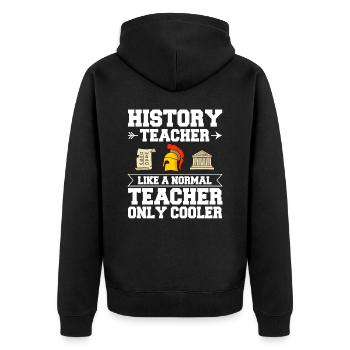 Geschichte Lehrer Lektion Professor Historiker - Unisex Premium Bio Zip Hoodie - Schwarz - Hinten - Nico (187cm)