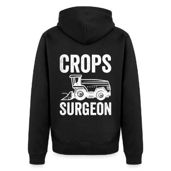 Crops Surgeon Farmer Agriculture - Unisex Premium Organic Zip Hoodie - black - Back - Nico (187cm)