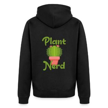 Plant Nerd - Unisex Premium Bio Zip Hoodie - Schwarz - Hinten - Nico (187cm)