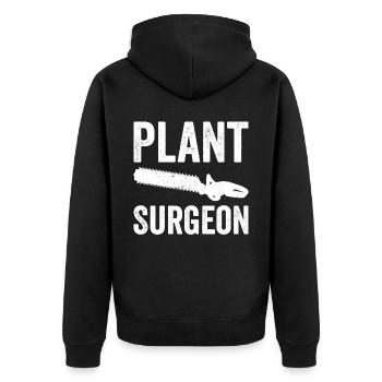 Plant Surgeon Gartenarbeit Gärtner Pflanzen - Unisex Premium Bio Zip Hoodie - Schwarz - Hinten - Nico (187cm)