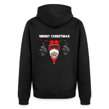 Joyeux Noël Noël avec des chauves-souris - Veste à capuche bio Premium Unisexe - noir - Dos - Nico (187cm)