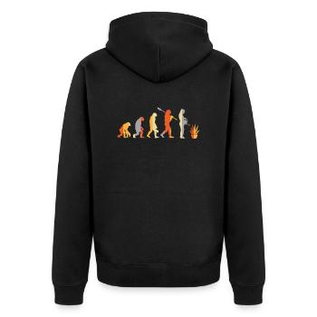 Vintage Aloe Vera Evolution Pflanze - Unisex Premium Bio Zip Hoodie - Schwarz - Hinten - Nico (187cm)