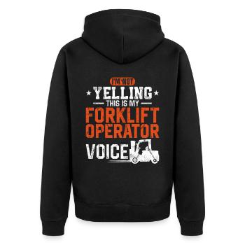 Certified Forklift Truck Operator - Unisex Premium Organic Zip Hoodie - black - Back - Nico (187cm)
